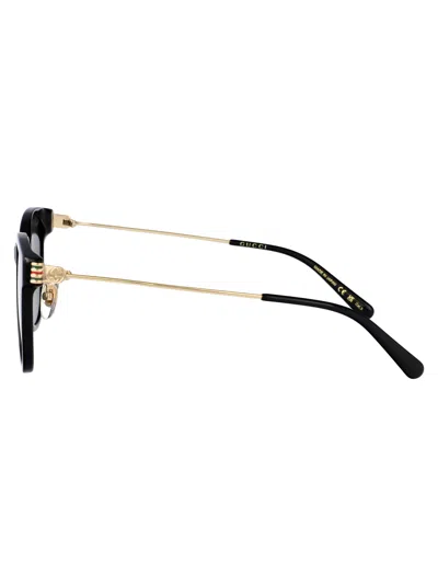Gucci Black-gold-grey Recycled Acetate Sunglasses