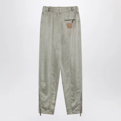 Burberry Trousers With B Shield Emblem In Lyocell
