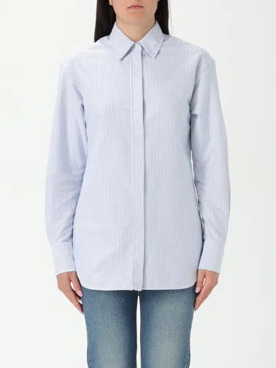 Golden Goose Embroidered Cotton Batilda Shirt In Blue