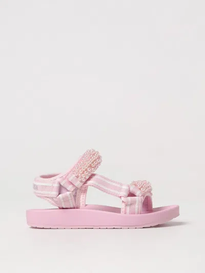 Monnalisa Sequin Embellished Sandals In Pink