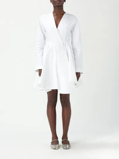 Alaïa Asym Belt Dress In Poplin