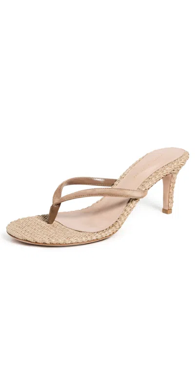 Gianvito Rossi Calypso Sandals 70mm Camel/natural Camoscio/raffia In Brown