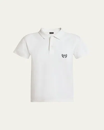 Balenciaga Logoed Polo Shirt In White