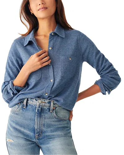 Faherty Chambray Button-up Shirt In Glacier Blue Twill