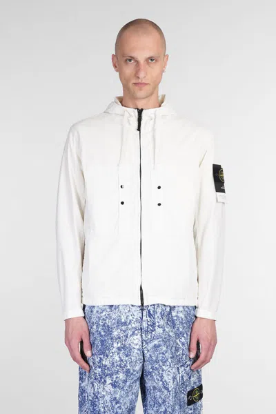 Stone Island Hooded Parka In White