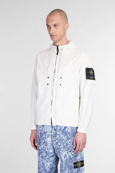 Stone Island Hooded Parka In White