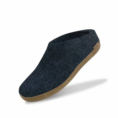 Glerups Unisex Slip-on With Leather Sole In Denim