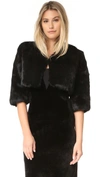 Adrienne Landau Little Fur Jacket In Black