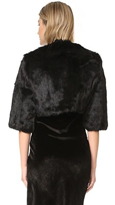 Shop Adrienne Landau Little Fur Jacket In Black