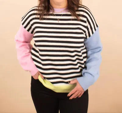 Jess Lea Claire Color Block Sweater In Multi