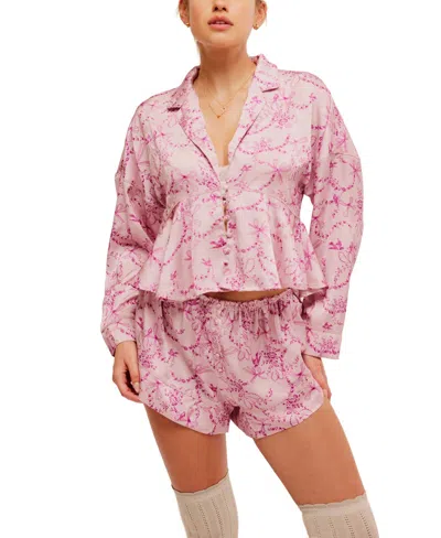 Free People Beauty Sleep Pajama Set In Blushing Combo