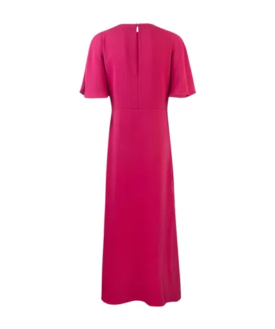 P.a.r.o.s.h Maxi Dress With Flutter Sleeves And Keyhole Back In Pink