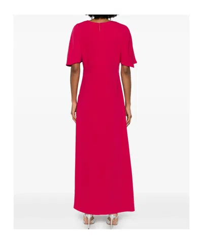 P.a.r.o.s.h Maxi Dress With Flutter Sleeves And Keyhole Back In Pink