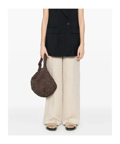 P.a.r.o.s.h Linen Trousers In Gold