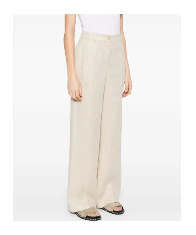 P.a.r.o.s.h Linen Trousers In Gold