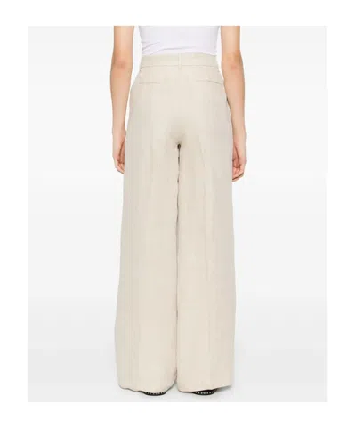 P.a.r.o.s.h Linen Trousers In Gold