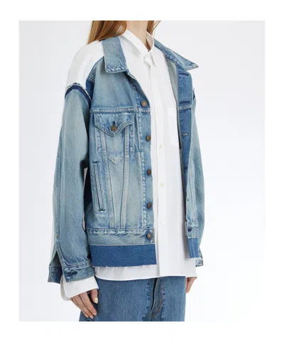 Junya Watanabe Denim Shirt Jacket In Blue