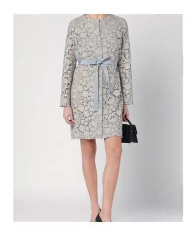 P.a.r.o.s.h Floral Lace Long Sleeve Belted Jacket