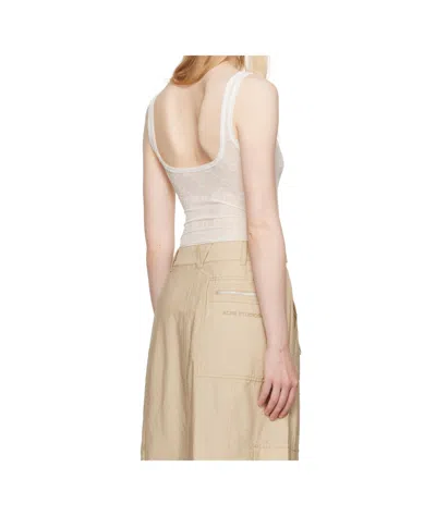 Marine Serre White Recycled Mesh Flock Bodysuit