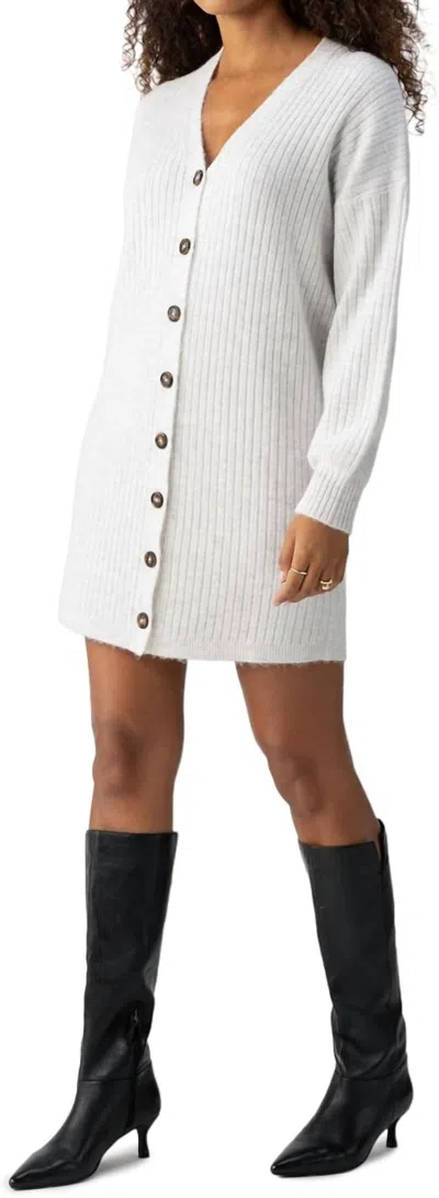 Sanctuary Women's Button Front Sweater Dress In Chalk Heather