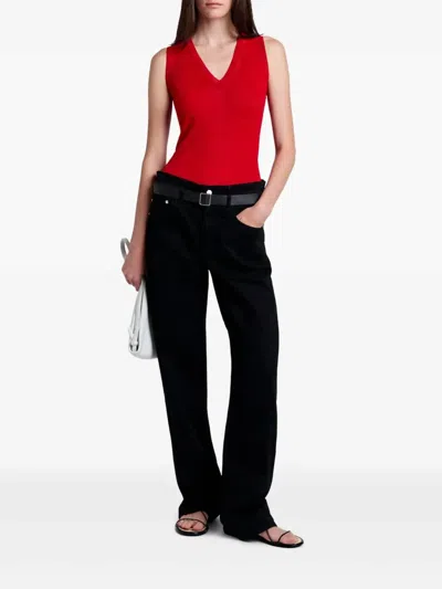 Proenza Schouler White Label Heyde Knit Sweater In Dark Poppy