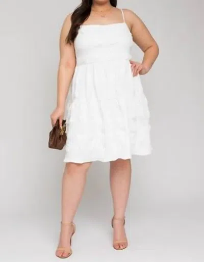 Gilli Plus Size Sleeveless Smocked Back Dress In White In White