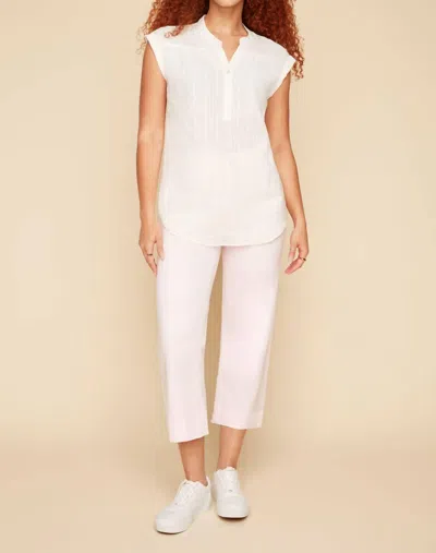 Renuar Short Sleeve Blouse In White