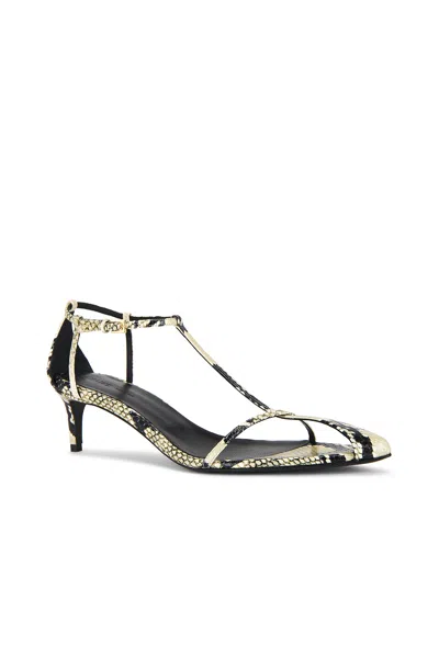 Khaite Python-embossed Leather T-strap Sandals