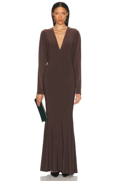 Norma Kamali X Revolve Dolman V Neck Fishtail Gown