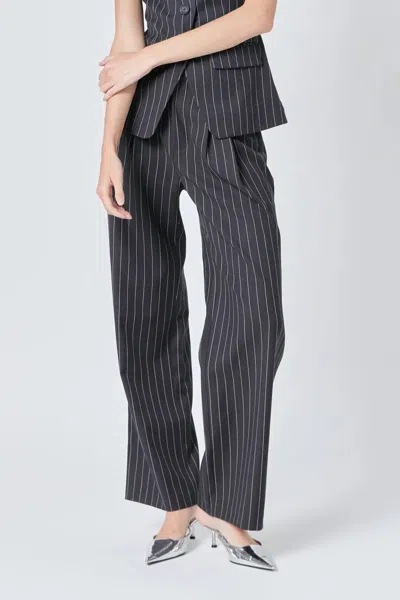 Grey Lab Pinstripe Pants In Charocal