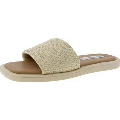 Steve Madden Leigh Womens Woven Straw Slide Sandals