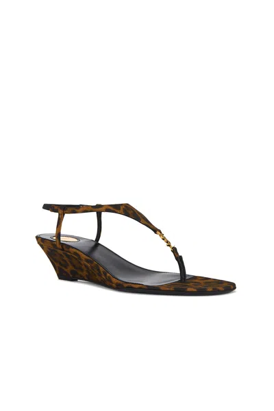 Saint Laurent Cassandra Grosgrain Wedge Sandal