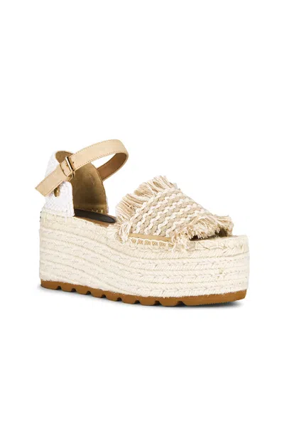 Stella Mccartney Canvas Wedge With Multicolor Fringe Detail