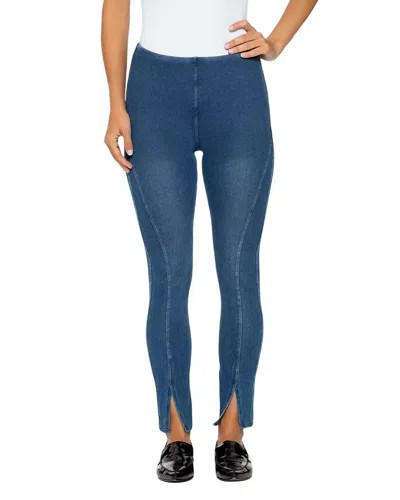 Shop Lyssé Denim Front-slit Leggings In Indigo