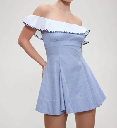 FRANKIES BIKINIS LILAH POPLIN DRESS IN MIDNIGHT STRIPE 