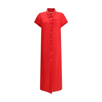 Khaite Effy Silk And Cotton-blend Organza Midi Shirt Dress