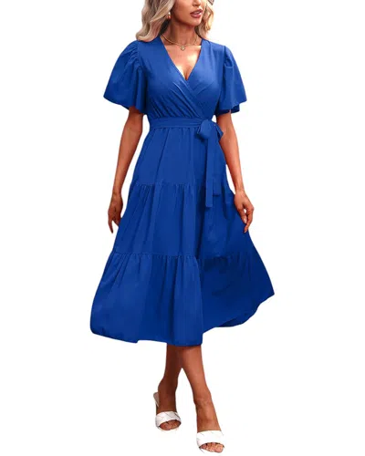 Vera Dolini Midi Dress In Blue