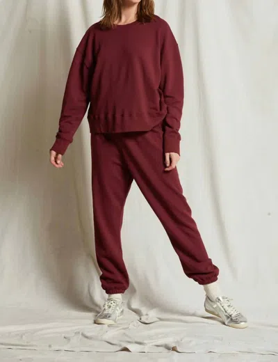 Perfectwhitetee Stevie Easy Sweatpant Jogger In Cranberry
