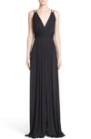 VERSACE Embellished Matte Jersey Gown