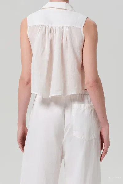 Citizen Of Humanity Sleeveless Ambrose Top In Vanilla