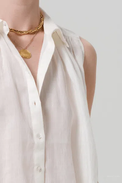 Citizen Of Humanity Sleeveless Ambrose Top In Vanilla