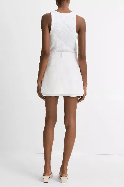 Vince Tailored Italian Cotton Skort In Optic White
