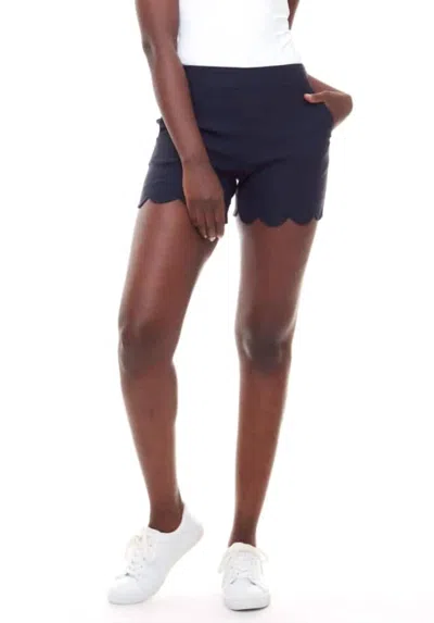I Love Tyler Madison Taylor Scalloped Techno Short In Navy