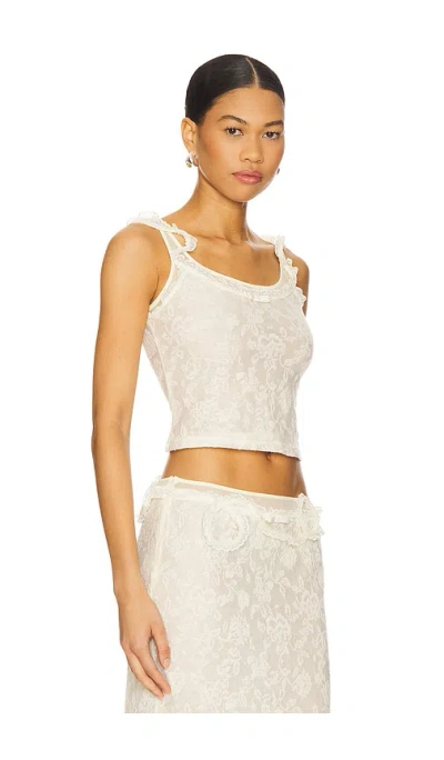 Marrknull Lace Layered Top In Neutral