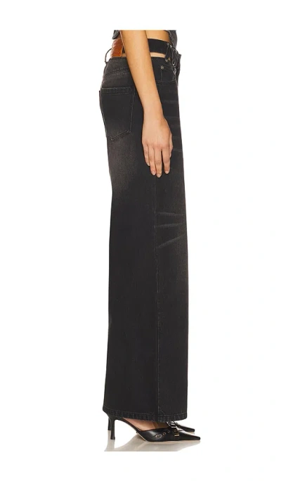 Marrknull Cutout Denim Trousers In Black