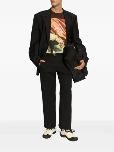 Alexander Mcqueen Black Cotton Blend Pant