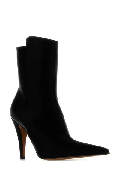 Alexander Mcqueen Birdee 105 Satin Ankle Boots In Black