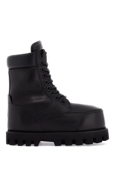 Alexander Mcqueen Black Leather Ankle Boots