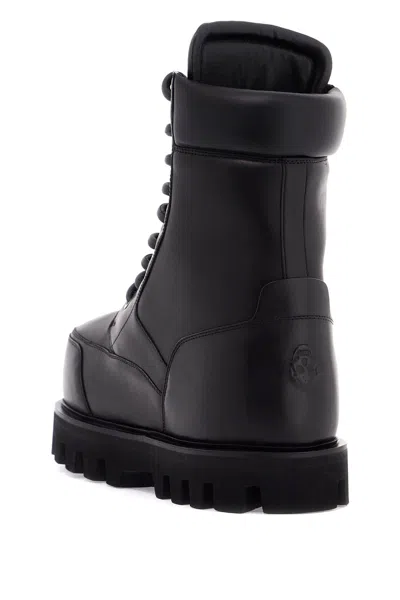 Alexander Mcqueen Black Leather Ankle Boots