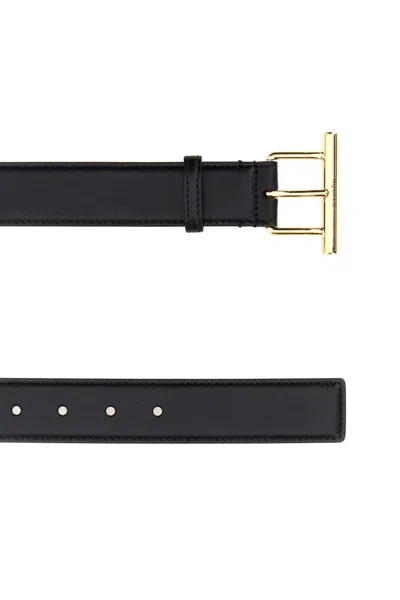 Alexander Mcqueen Women Black Leather Belt In Black